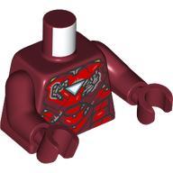 Torso Armor, Red Panels, Damaged, Triangle Arc Reactor print, Dark Red Arms and Hands Dark Red