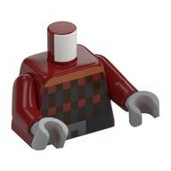 Torso Pixelated Plaid and Belt Print, Dark Red Arms, Light Bluish Gray Hands Dark Red