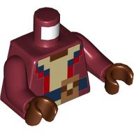 Torso Jacket, Pixelated, Tan Undershirt, Dark Blue Belt Print, Dark Red Arms, Reddish Brown Hands Dark Red