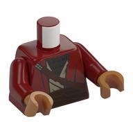 Torso, Robe, Tan Tunic, Silver Armor, Dark Brown Belt, Tan Rope print, Dark Red Arms, Medium Nougat Hands Dunkelrot