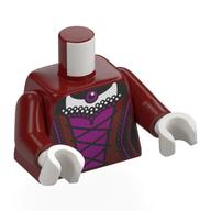 Torso, Dress, Magenta Front, White Chest, Dark Purple Pendant print, Dark Red Arms, White Hands Dark Red