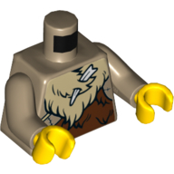 Torso Animal Furs, Layered with Bone Print (Caveman), Dark Tan Arms, Yellow Hands Dark Tan
