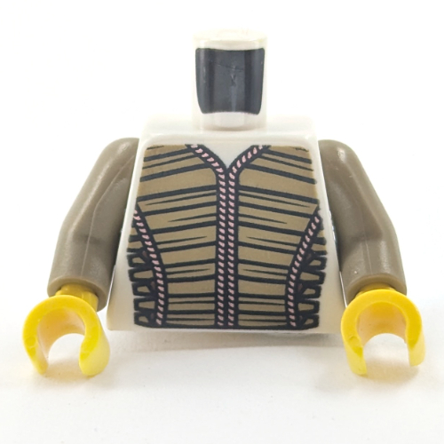 Torso Vest, Dark Tan Layers Print, Dark Tan Arms, Yellow Hands White