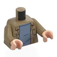 Torso, Vest, Pockets, Sand Blue Shirt print, Dark Tan Arms, Light Nougat Hands Dark Tan