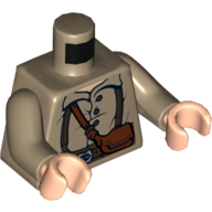 Torso Shirt with Brown Belt Print (Samwise), Dark Tan Arms, Light Nougat Hands Dunkelbeige