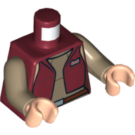 Torso Vest and Dark Tan Top Print (Senator Amidala), Dark Tan Arms, Light Nougat Hands Dunkelrot