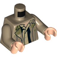 Torso Coat, Camouflage, Open over Shirt Print (Han Solo), Dark Tan Arms, Light Nougat Hands Dark Tan