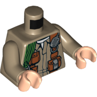 Torso Shirt, Pockets, Utility Belt/Strap, Climbing Rope, Walkie Talkie Print, Dark Tan Arms, Light Nougat Hands Dunkelbeige