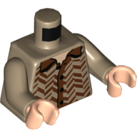 Torso, Dark Brown Diagonal Stripes Shirt, Buttons print, Dark Tan Arms, Light Nougat Hands Dark Tan