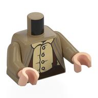 Torso Jacket, Tan Shirt, Reddish Brown Suspenders, Dark Brown Pants print, Dark Tan Arms, Light Nougat Hands Dark Tan