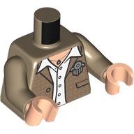 Torso, Jacket, Silver Medal, White Shirt, Necklace print, Dark Tan Arms, Light Nougat Hands Dark Tan