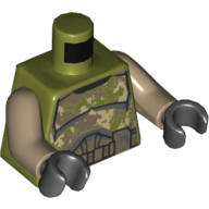 Torso Camouflage Kashyyyk Clone Trooper Body Armour Print, Dark Tan Arms, Black Hands Olivgrün