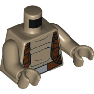 Torso Hoodie Jacket with Large Central Pocket and Reddish Brown Utility Belts Print (Resistance Trooper), Dark Tan Arms and Hands Dunkelbeige