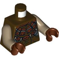 Torso Leather Armour Print, Dark Tan Arms, Reddish Brown Hands Dunkelbraun