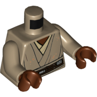 Torso Robes, Tan Undershirt, Reddish Brown Belt print (Mace Windu), Dark Tan Arms, Reddish Brown Hands Dark Tan