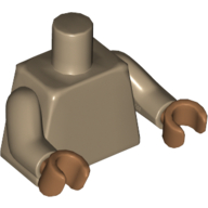Torso, Dark Tan Arms, Medium Nougat Hands [Plain] Dunkelbeige
