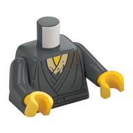 Torso Robes, Belt, Stained Tan Undershirt, Yellow Chest print, Dark Bluish Gray Arms, Yellow Hands Dark Bluish Gray