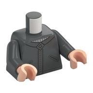 Torso, Jacket, Zipper, 'G' Logo, Light Bluish Grey Sweater print, Dark Bluish Gray Arms, Light Nougat Hands Dunkelblaugrau