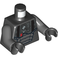 Torso Armor Plates with Breathing Apparatus Print (Darth Malgus), Dark Bluish Gray Arms, Black Hands Black