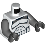 Torso Armour with Dark Bluish Gray Details Print (Clone Trooper), Dark Bluish Gray Arms, Black Hands White