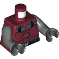 Torso Armor, Sith Trooper with Black and Silver Print, Dark Bluish Gray Arms, Black Hands Dunkelrot