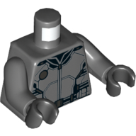 Torso Armour, Utility Belt Print, Dark Bluish Gray Arms, Black Hands Dark Bluish Gray