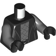 Torso Robe, Open over Dark Bluish Gray Undershirt with Diamond Pattern Print, Dark Bluish Gray Arms, Black Hands Schwarz