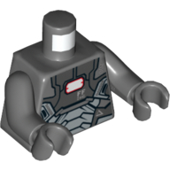 Torso Armor with '002', 'FF446', 'DANGER', and White Rectangle Print, Dark Bluish Gray Arms and Hands Dunkelblaugrau