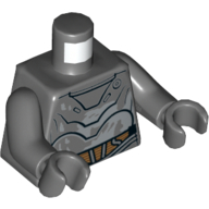 Torso Droid with Peeling Paint Print (RA-7), Dark Bluish Gray Arms and Hands Dunkelblaugrau