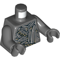 Torso Black Cracks, Straps, Scales and Cape Print, Dark Bluish Gray Arms and Hands Dunkelblaugrau