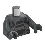 Torso, Black/Light Bluish Grey Armor print, Dark Bluish Gray Arms and Hands Dark Bluish Gray