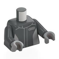 Torso, Racing Suit, Grey Audi Logo print, Dark Bluish Gray Arms, Light Bluish Gray Hands Dunkelblaugrau