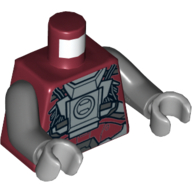 Torso Armor Sith Warrior Print, Dark Bluish Gray Arms, Light Bluish Gray Hands Dunkelrot