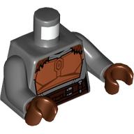 Torso Armor, Dark Orange Chestplate, Dark Brown Belt, Reddish Brown Fur Collar Print, Dark Bluish Gray Arms, Reddish Brown Hands Dark Bluish Gray