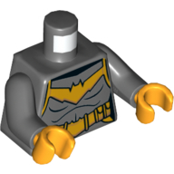 Torso Armor, Bright Light Orange Bat Logo and Utility Belt Print (Batgirl), Dark Bluish Gray Arms, Bright Light Orange Hands Dunkelblaugrau