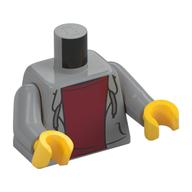 Torso Hoodie, Open over Dark Red Undershirt Print, Light Bluish Gray Arms, Yellow Hands Light Bluish Gray