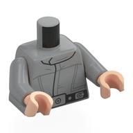 Torso, Imperial Uniform, Black Belt, Light Bluish Grey Buckle print, Light Bluish Gray Arms, Light Nougat Hands Light Bluish Gray