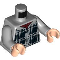 Torso Plaid Black Sweater, Zipper, Dark Red Shirt Print, Light Bluish Gray Arms, Light Nougat Hands Light Bluish Gray