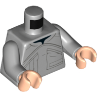 Torso Tunic with Large Pockets Print ( Ugnaught), Light Bluish Gray Arms, Light Nougat Hands Hellblaugrau