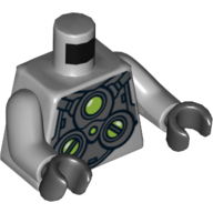 Torso Armor with Lime Circles Print (Doc Ock), Light Bluish Gray Arms, Black Hands Light Bluish Gray