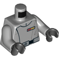 Torso Jacket with Black Belt and Rank Badge Print (Imperial Officer), Light Bluish Gray Arms, Black Hands Light Bluish Gray