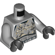 Torso Armor with Camouflage Pattern, Utility Belt Print (Stormtrooper), Light Bluish Gray Arms, Black Hands Hellblaugrau