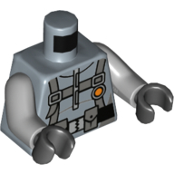 Torso Wetsuit with Utility Belt, Pouches Print, Light Bluish Gray Arms, Black Hands Sandblau