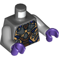 Torso Gold, Dark Brown and Dark Purple Armor Print, Light Bluish Gray Arms, Dark Purple Hands Dunkelblaugrau