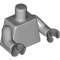 Torso, Light Bluish Gray Arms, Dark Bluish Gray Hands [Plain] Light Bluish Gray