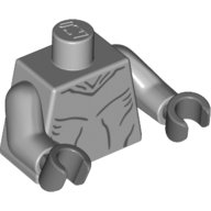 Torso Alien Muscles Outline Print, Light Bluish Gray Arms, Dark Bluish Gray Hands Light Bluish Gray