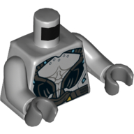 Torso Armor, Black and Dark Bluish Gray Plates, Belt Print, Light Bluish Gray Arms, Dark Bluish Gray Hands Hellblaugrau