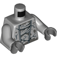 Torso Statue with Cracks, Layers, and Stains Print, Light Bluish Gray Arms, Dark Bluish Gray Hands Hellblaugrau