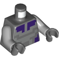 Torso Armor, Pixelated Silver and Dark Purple print, Light Bluish Gray Arms, Dark Bluish Gray Hands Dunkelblaugrau
