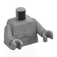 Torso, Dark Bluish Grey Alien Chest Lines print, Light Bluish Gray Arms and Hands Hellblaugrau